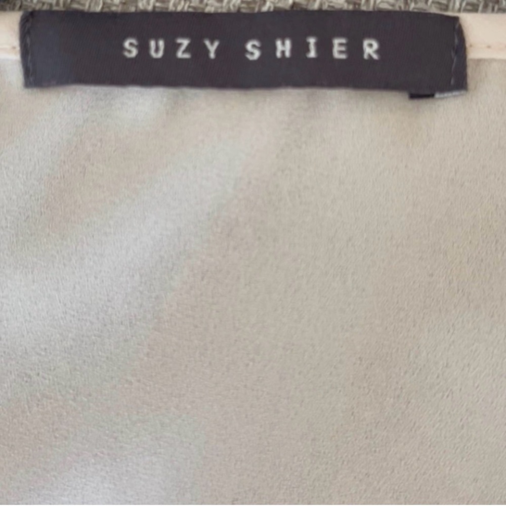 Suzy Shier Cream Lace Trim Wrap Top - Picture 9 of 9